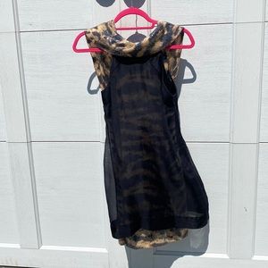 Karen Millen, size 8, low back, black and tiger print with sequencing